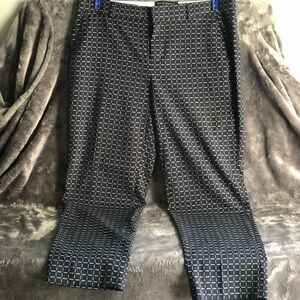 𝅺BANANA Republic‎ Avery Navy checkered squares diamond ankle pants  2P   #p1003